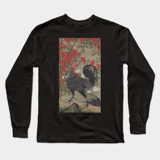 Jyakuchu Ito: Nandina and Rooster Long Sleeve T-Shirt